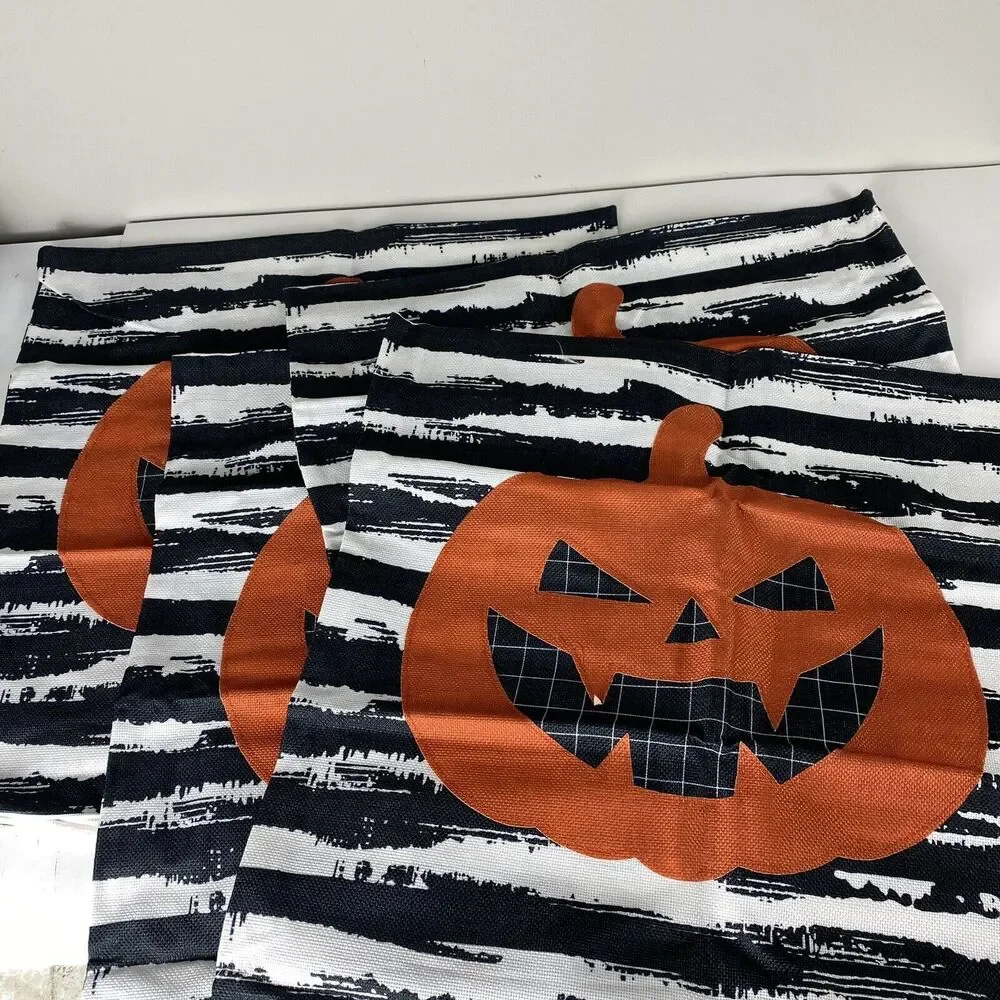 ⭐️ 4 Pcs Halloween Decorative Pillow Covers Pumpkin Throw Pillow Cases 17x18 New